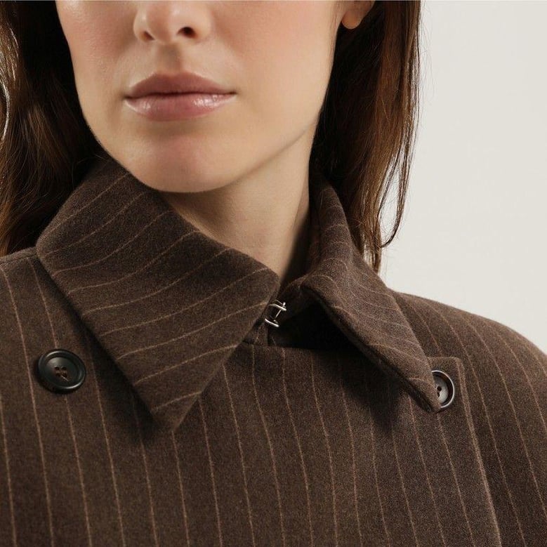 brown double-breasted striped blazer by Selfnex