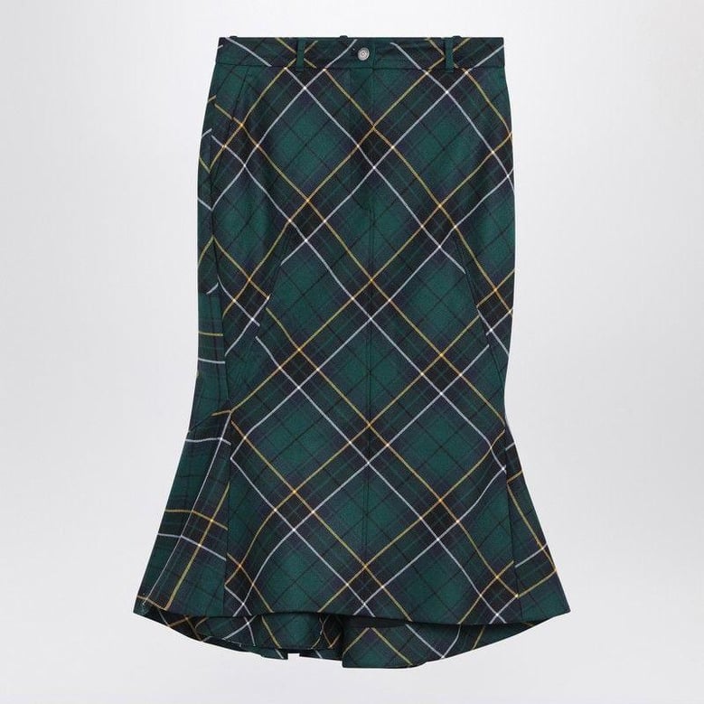 flared skirt in wool tartan by Selfnex