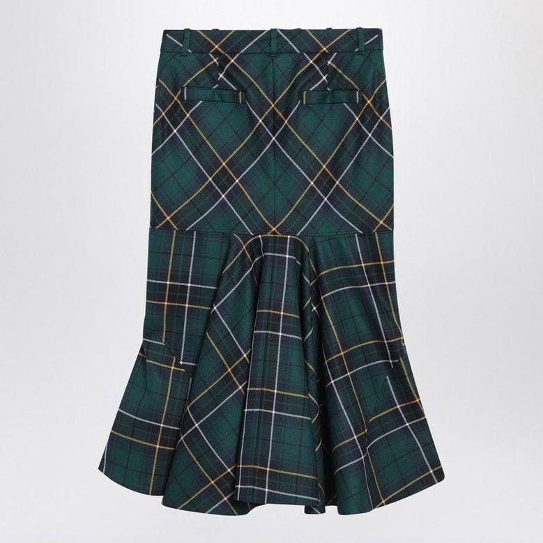 flared skirt in wool tartan by Selfnex