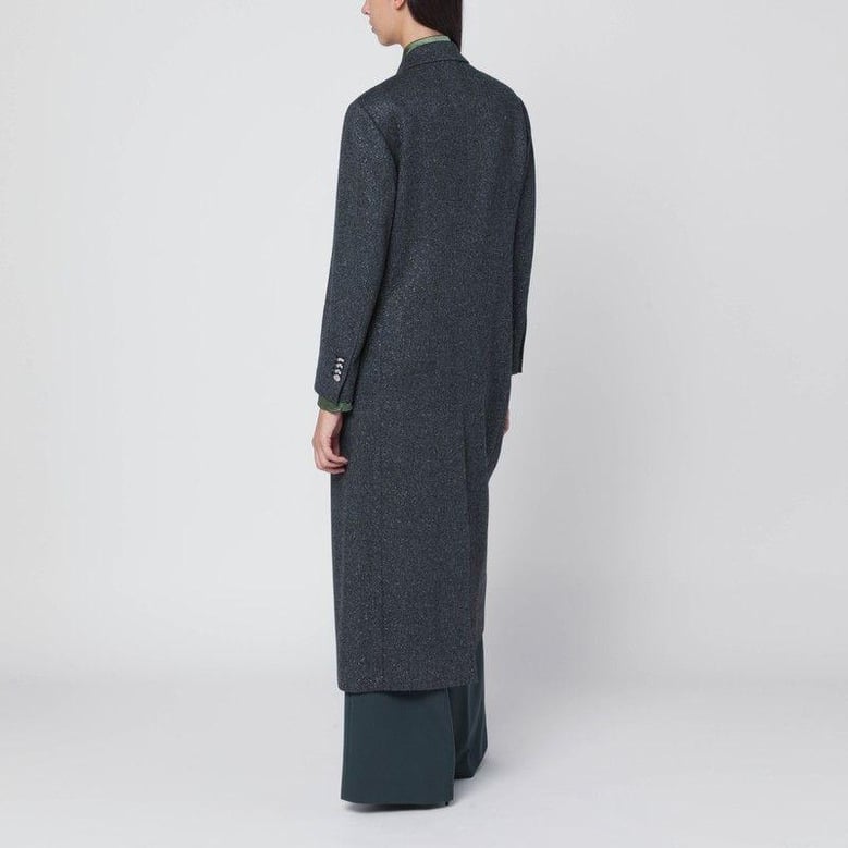 black houndstooth double-breasted coat by Selfnex
