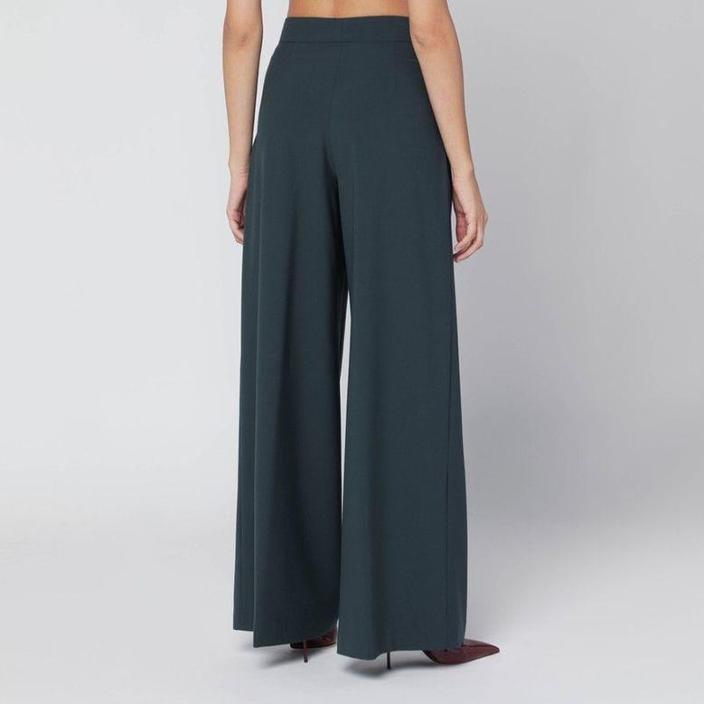 straight pants with dark green pleats by Selfnex