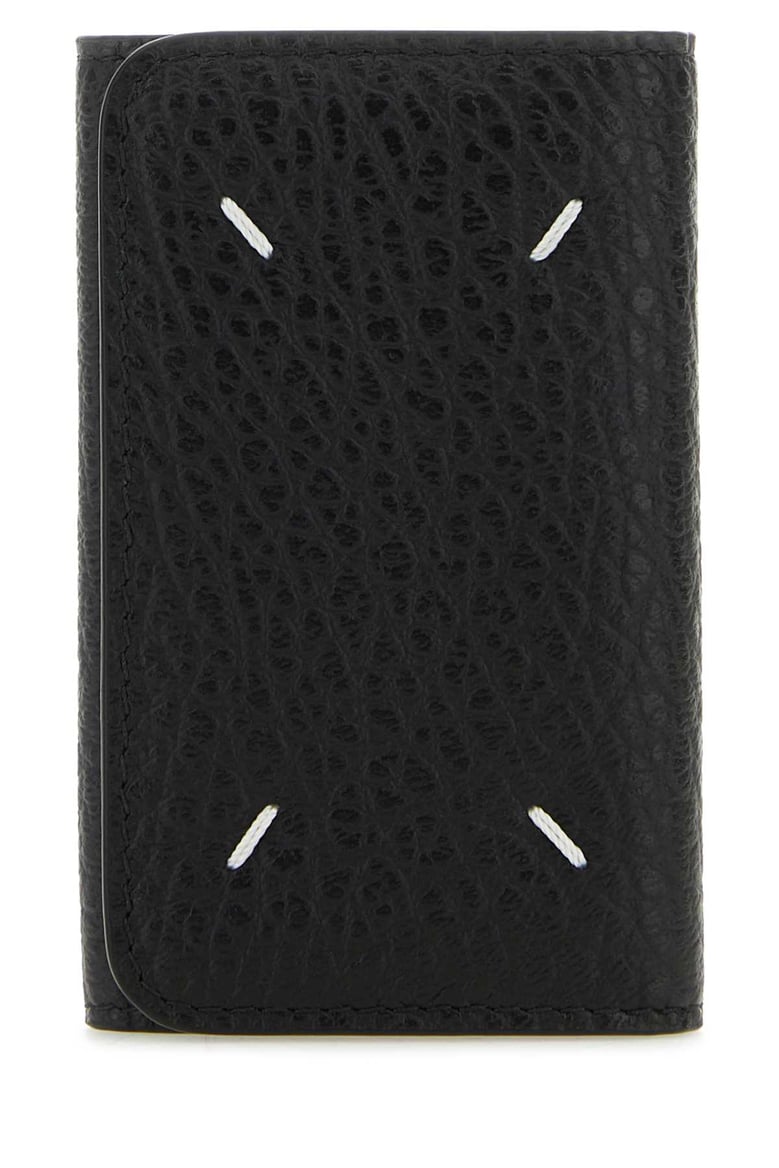 black leather four stitches keyring case by Selfnex