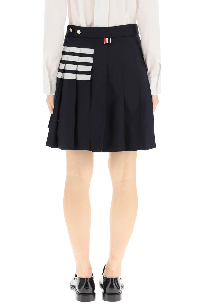 navy blue wool mini skirt by Selfnex