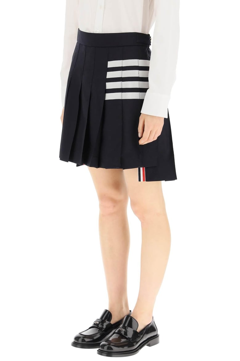 navy blue wool mini skirt by Selfnex