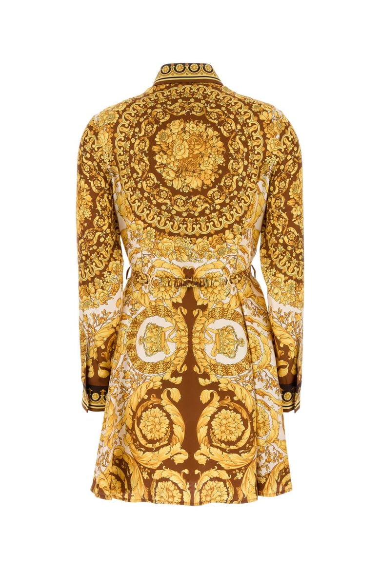 printed twill shirt dress by Selfnex