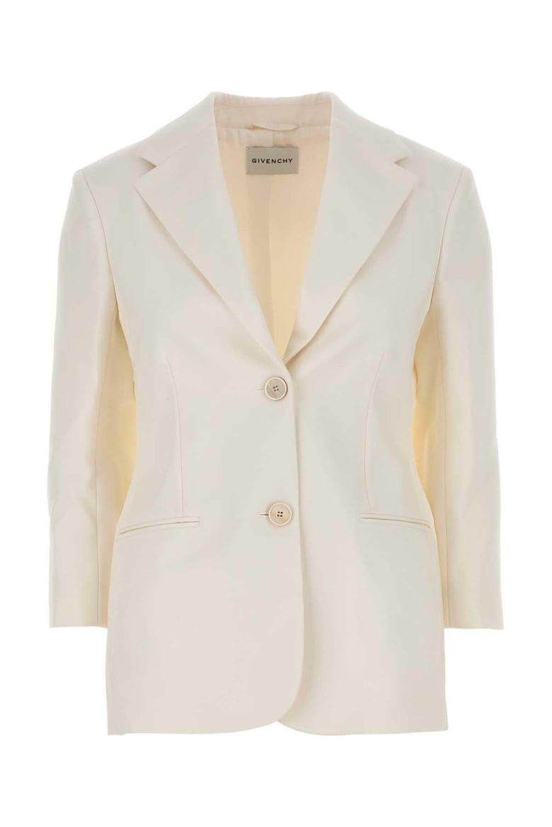 ivory wool blazer by Selfnex