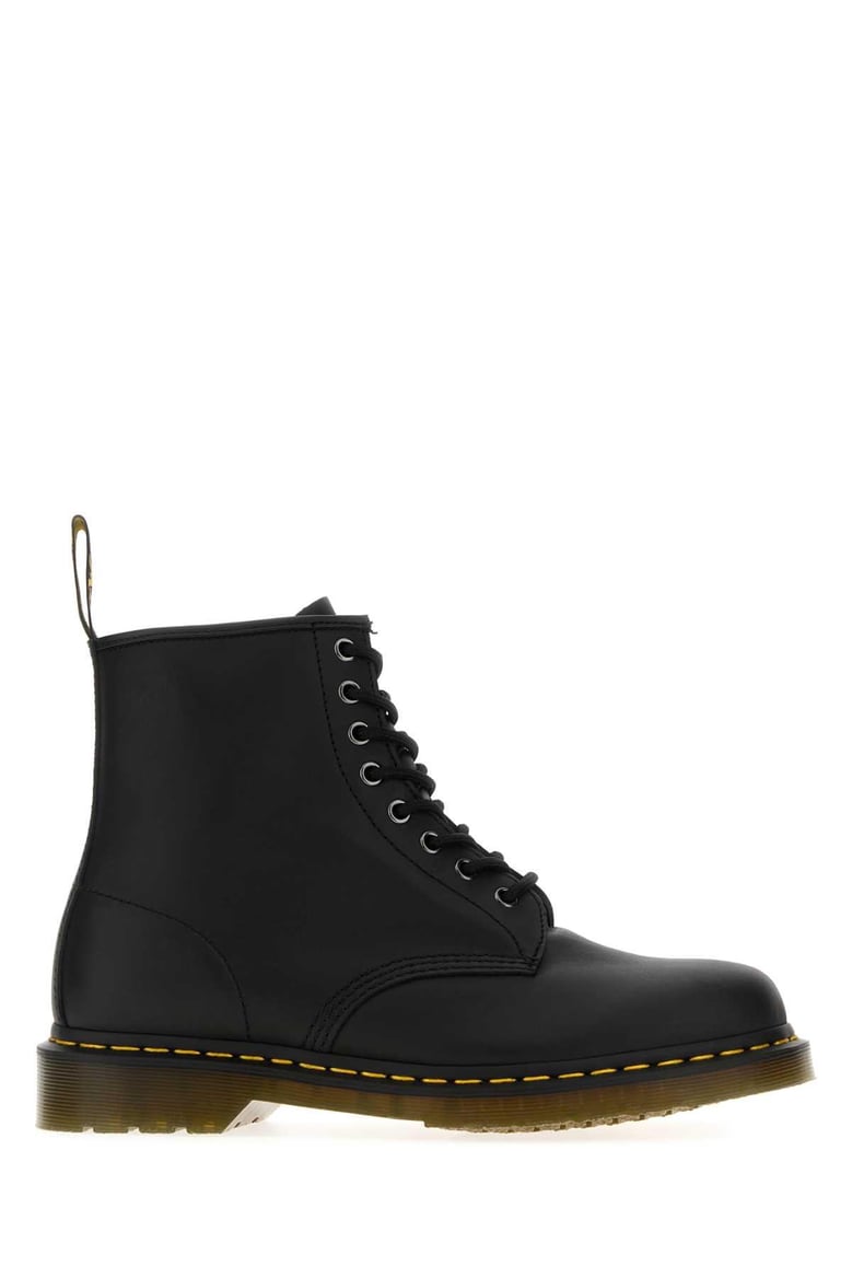 black nappa leather ankle boots by Selfnex