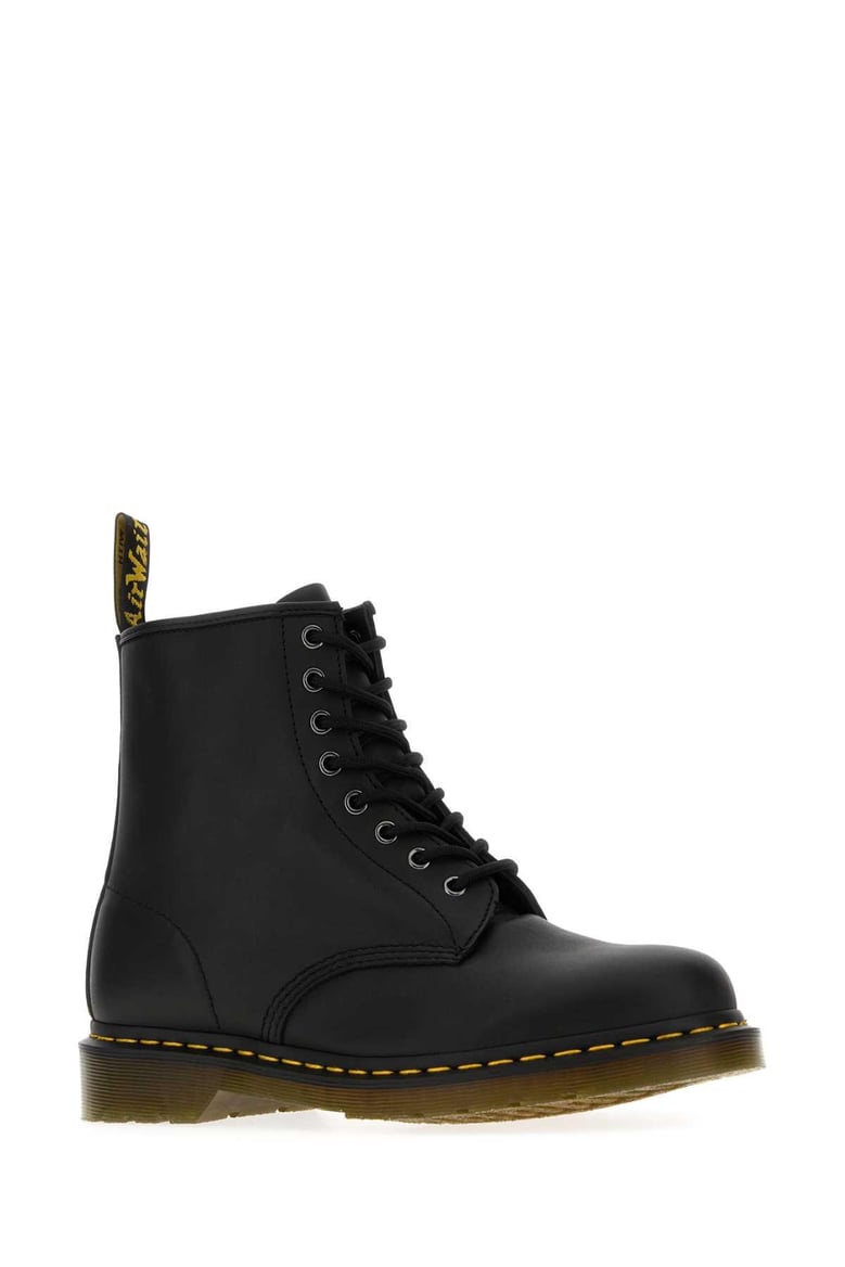 black nappa leather ankle boots by Selfnex