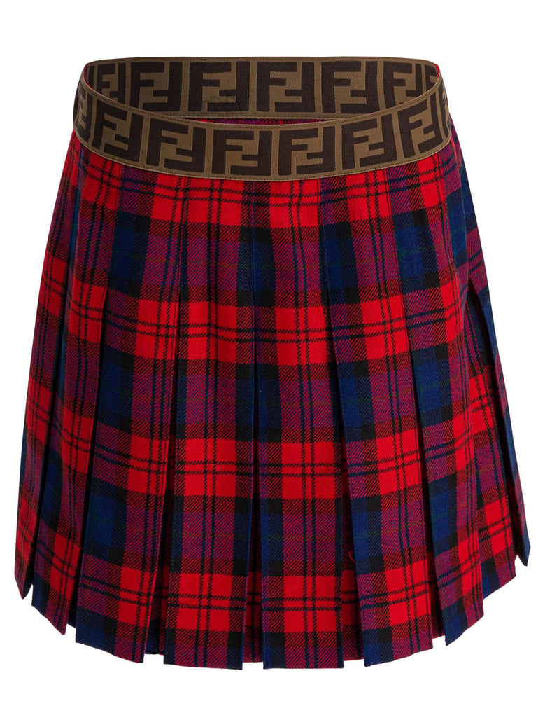 red virgin wool skirt by Selfnex