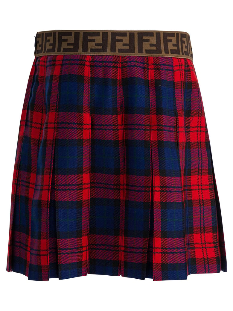 red virgin wool skirt by Selfnex