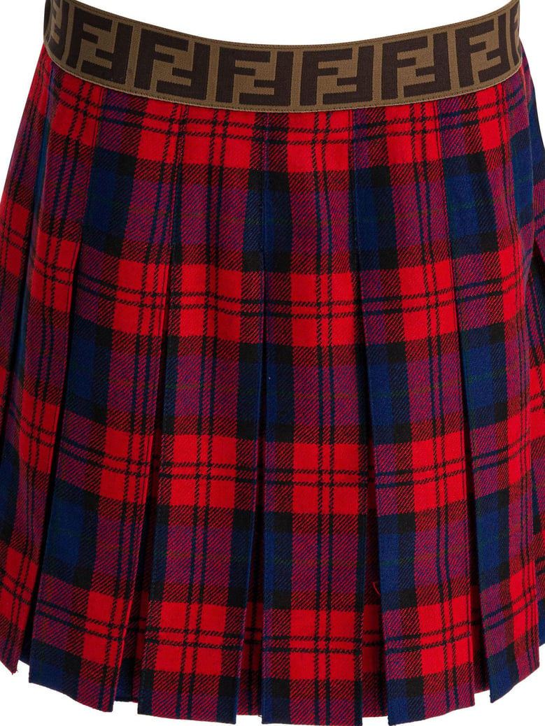 red virgin wool skirt by Selfnex