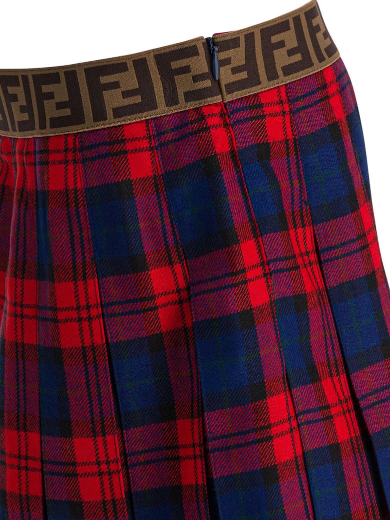 red virgin wool skirt by Selfnex