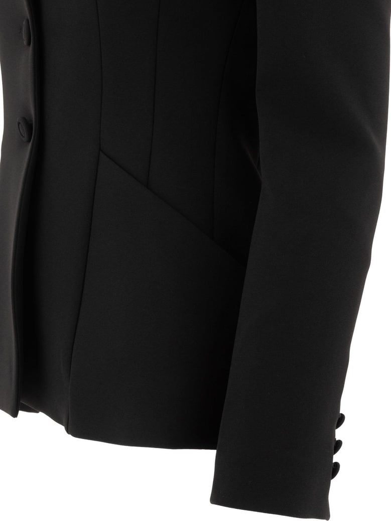 black elastane jacket by Selfnex