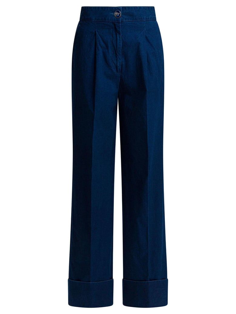 wide-leg jeans with pleats by Selfnex