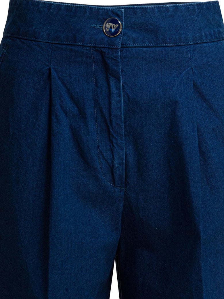 wide-leg jeans with pleats by Selfnex