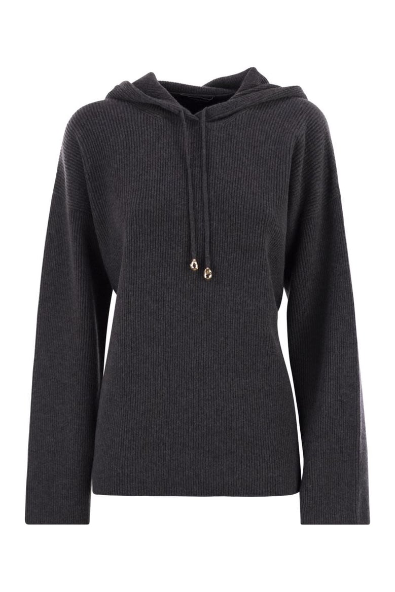 english ribbed hooded sweater by Selfnex