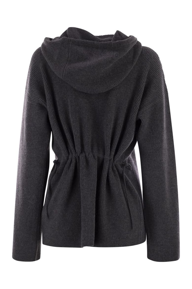 english ribbed hooded sweater by Selfnex
