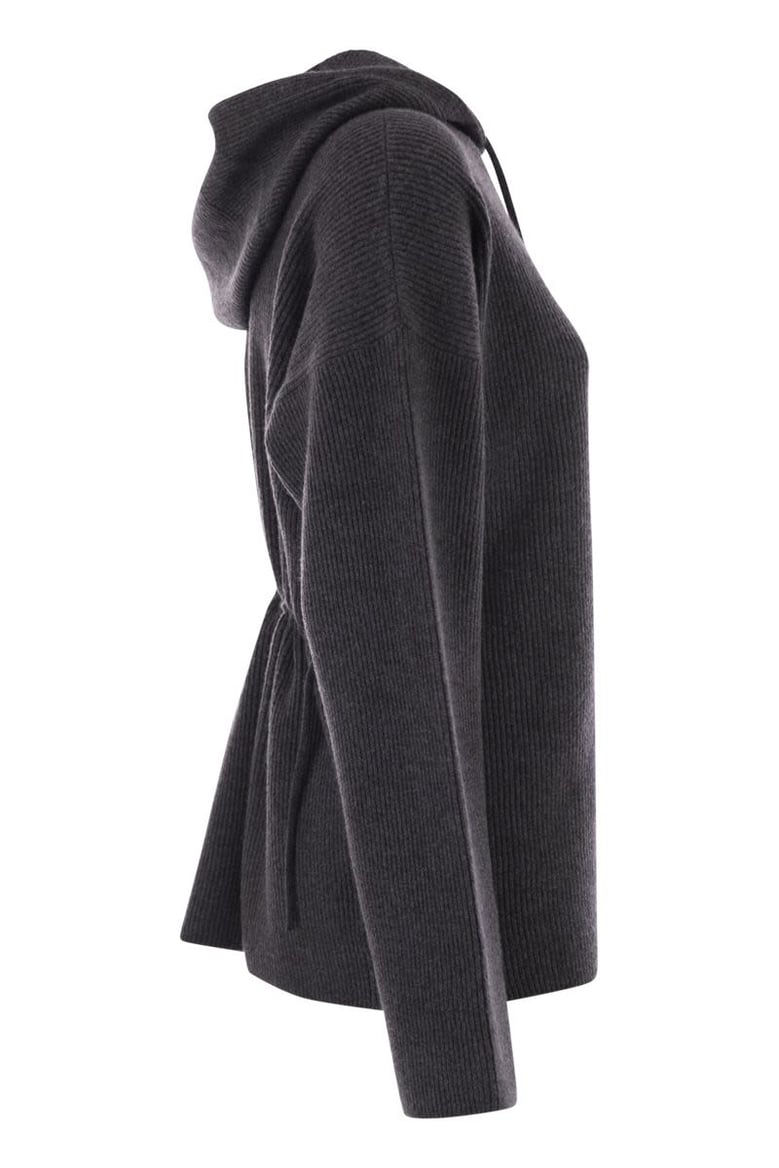english ribbed hooded sweater by Selfnex