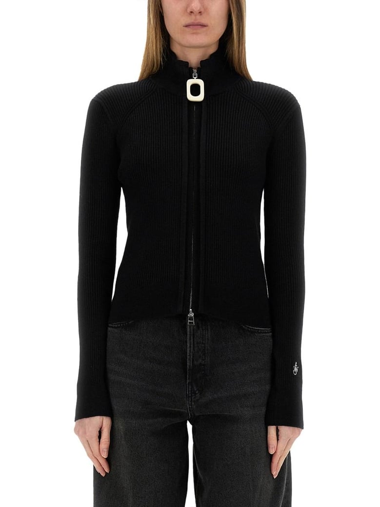 fitted cardigan with zipper by Selfnex