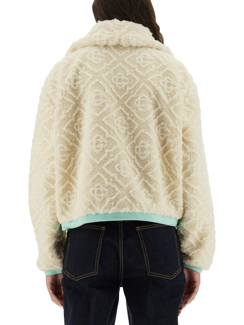 monogrammed fleece jacket by Selfnex