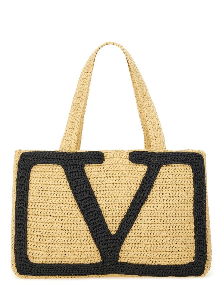 viva superstar large raffia shopping bag by Selfnex