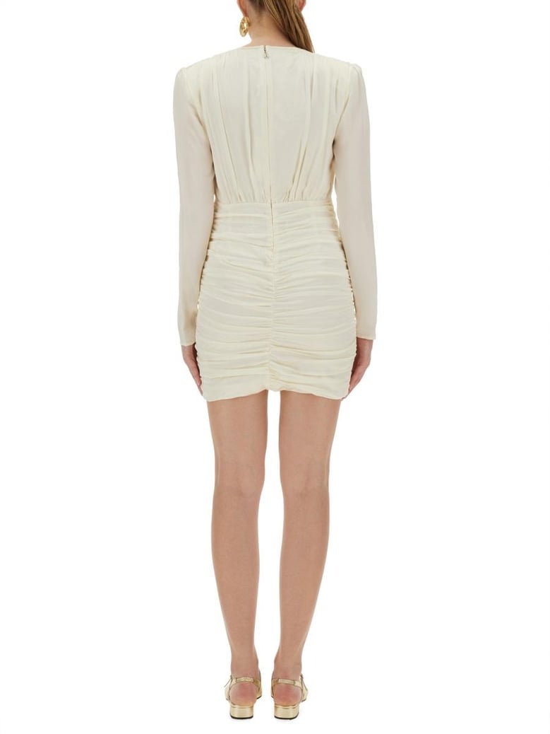 satin gathered mini dress by Selfnex
