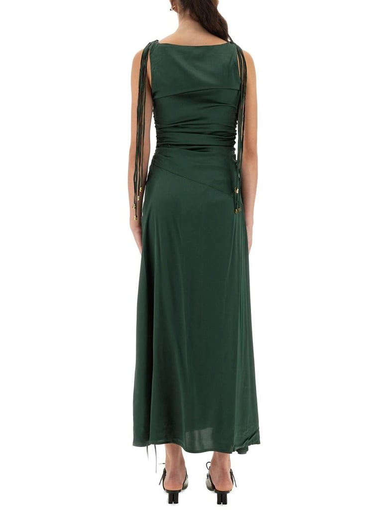 gathered satin dress by Selfnex