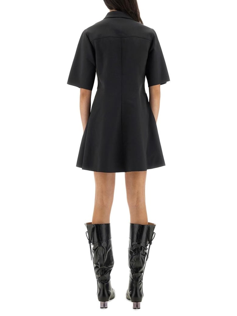 mini dress with scalloped buttons by Selfnex