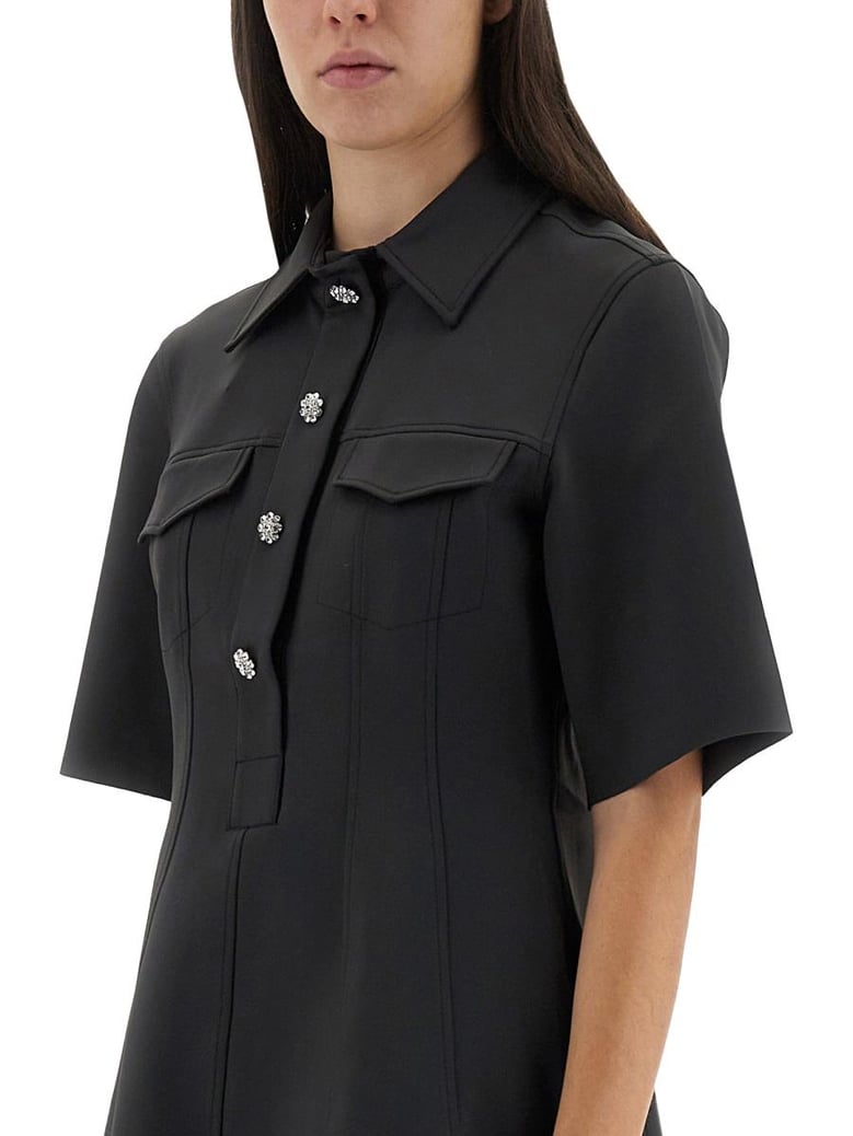 mini dress with scalloped buttons by Selfnex
