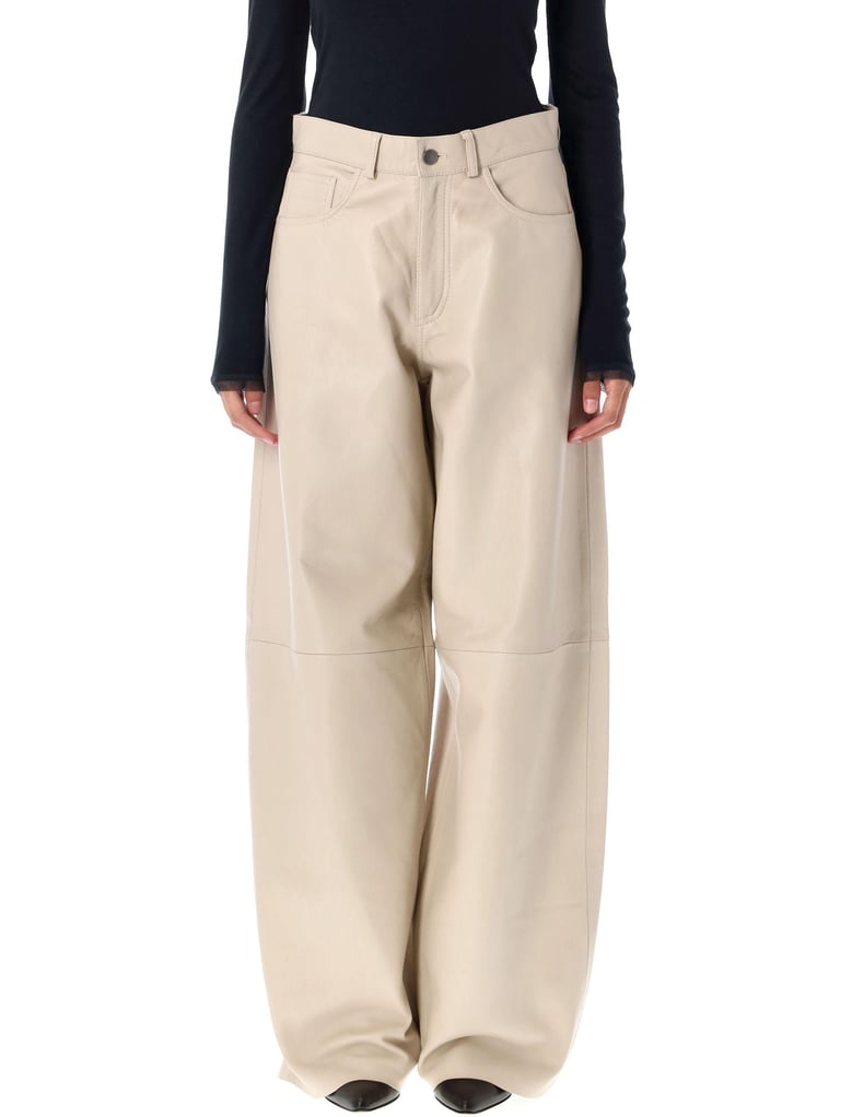 ivory wide leg trousers by Selfnex