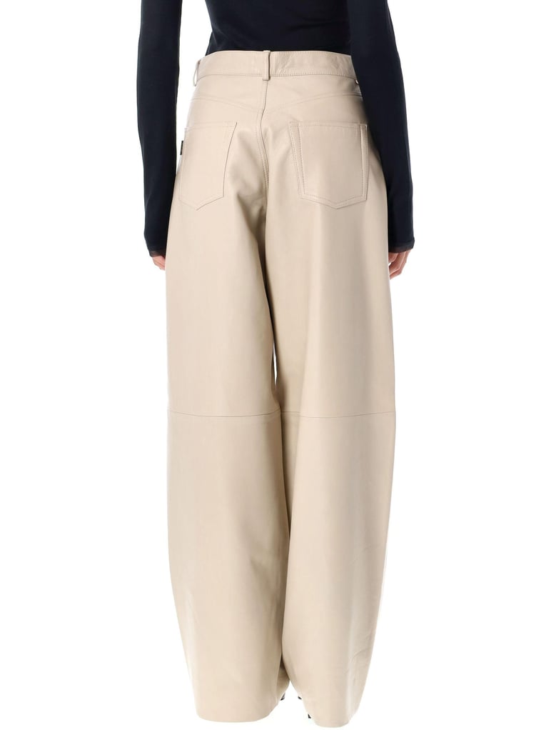 ivory wide leg trousers by Selfnex
