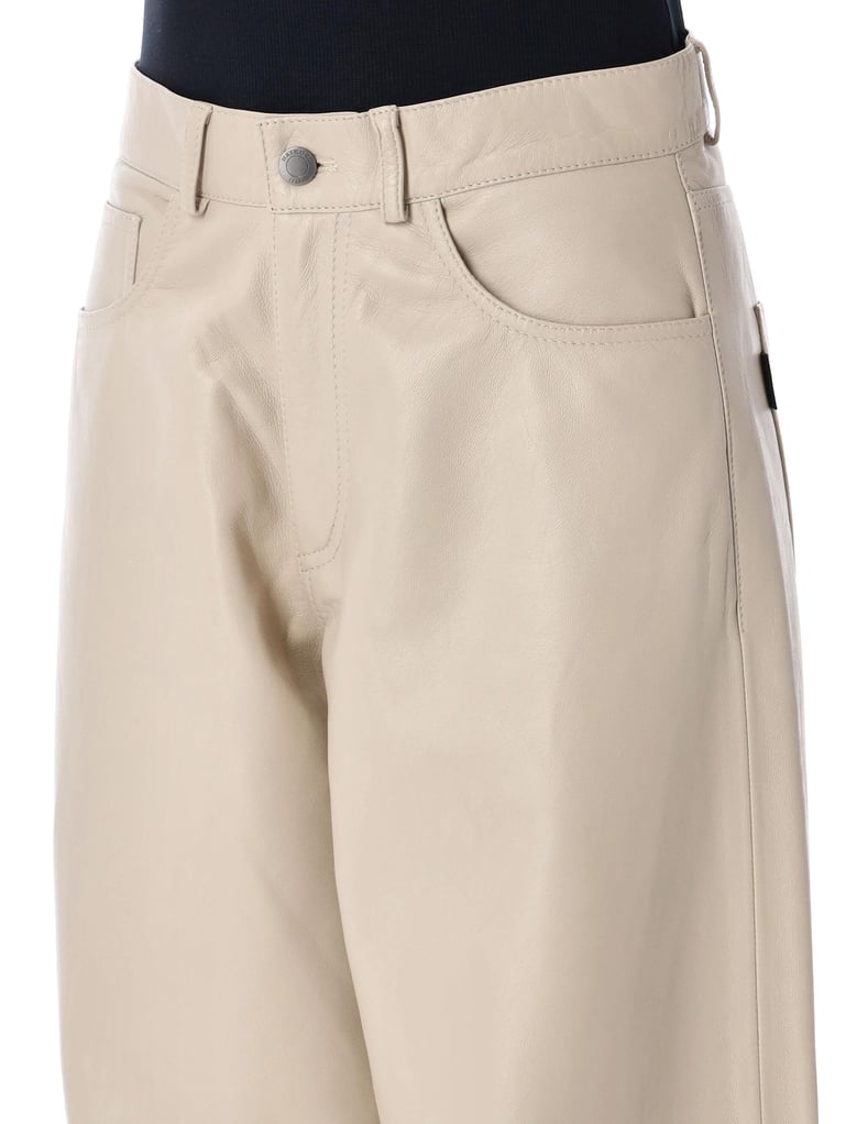 ivory wide leg trousers by Selfnex