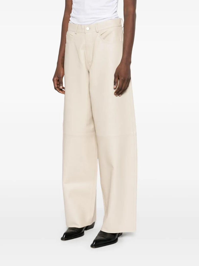 ivory wide leg trousers by Selfnex