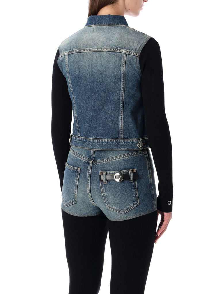 hybrid rib knit and denim trompe-l’œil jacket coperni by Selfnex