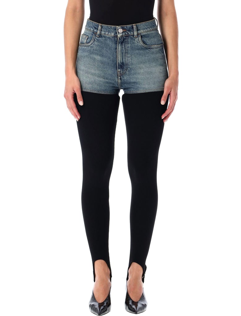 hybrid rib knit and denim trompe-l’œil pants coperni by Selfnex