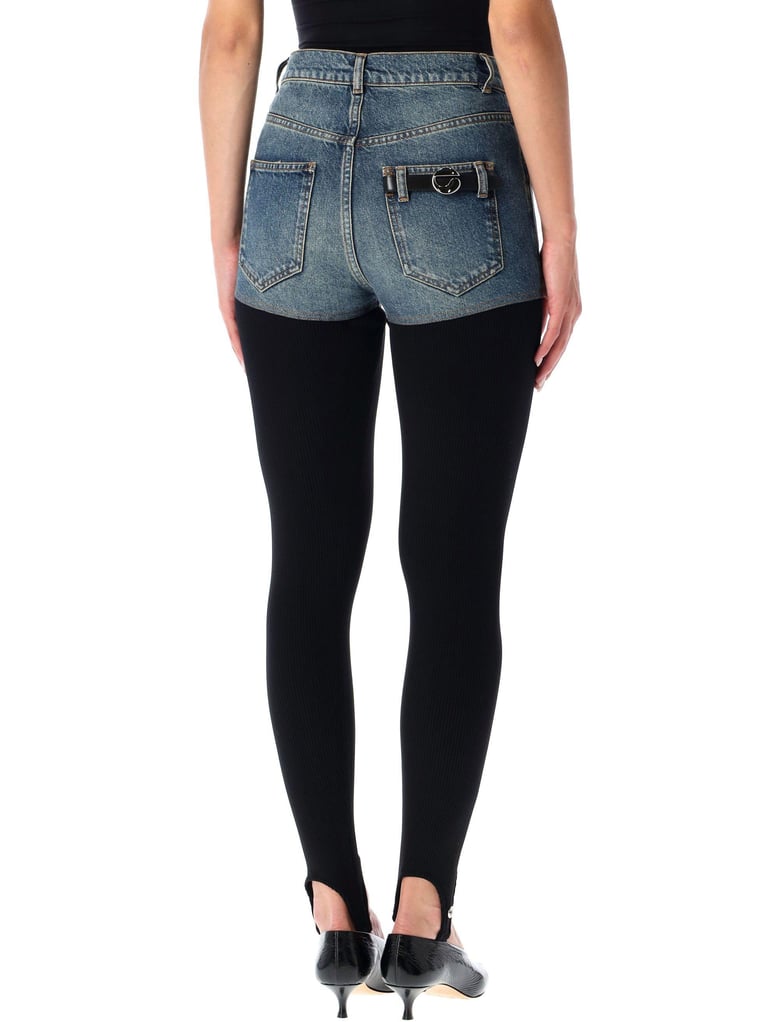 hybrid rib knit and denim trompe-l’œil pants coperni by Selfnex