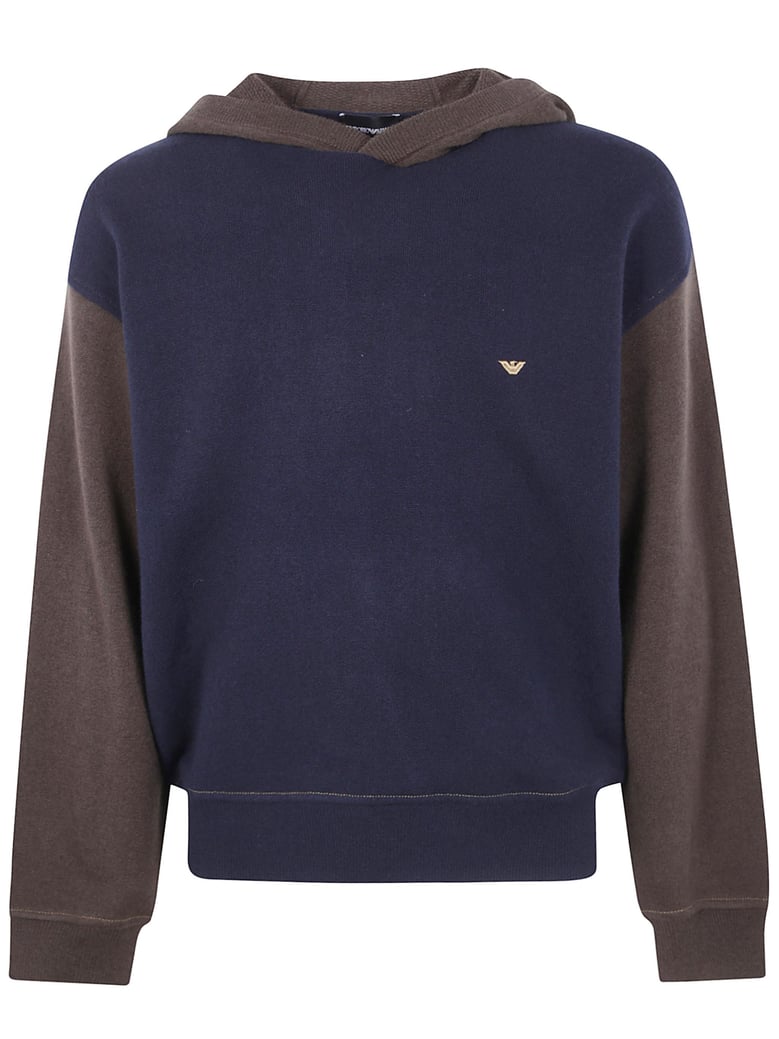 hooded bicolor sweater by Selfnex