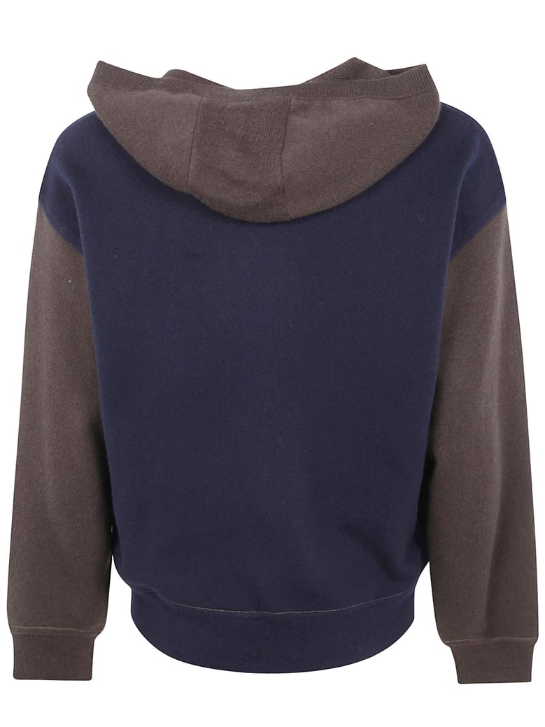 hooded bicolor sweater by Selfnex