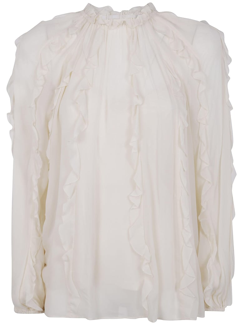 frill billow blouse by Selfnex