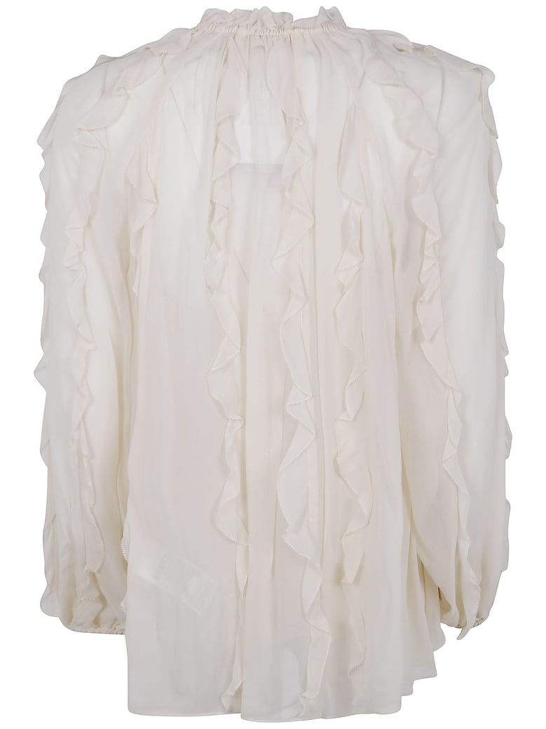 frill billow blouse by Selfnex
