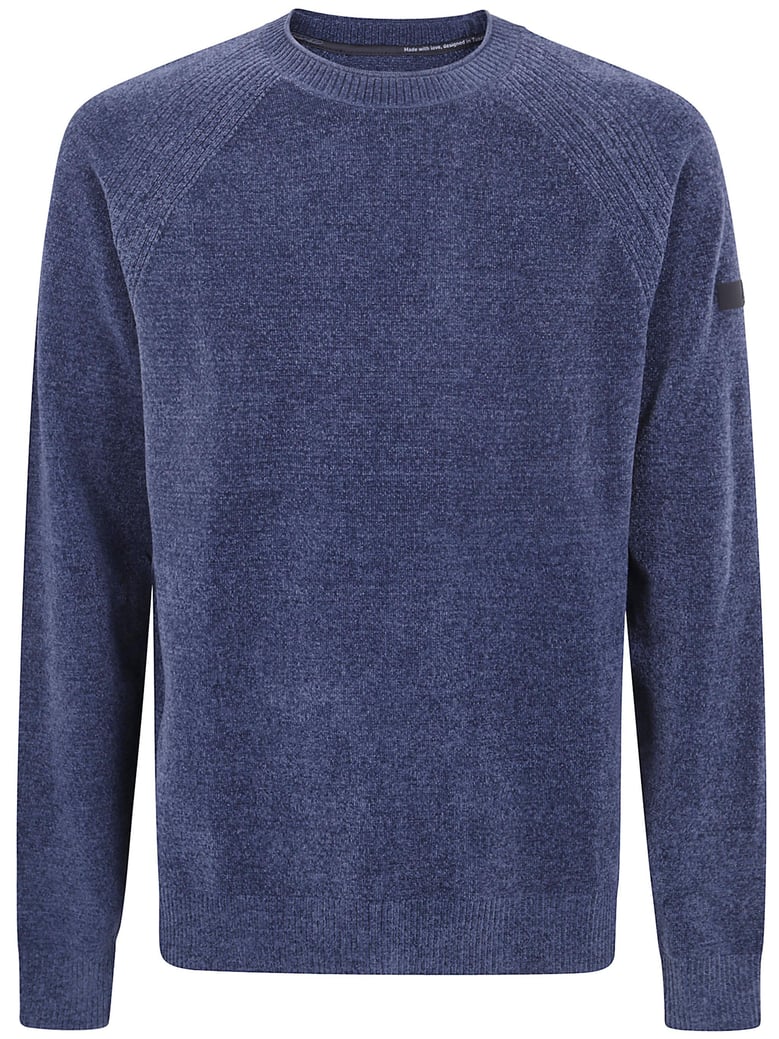 velvet round neck knit sweater by Selfnex