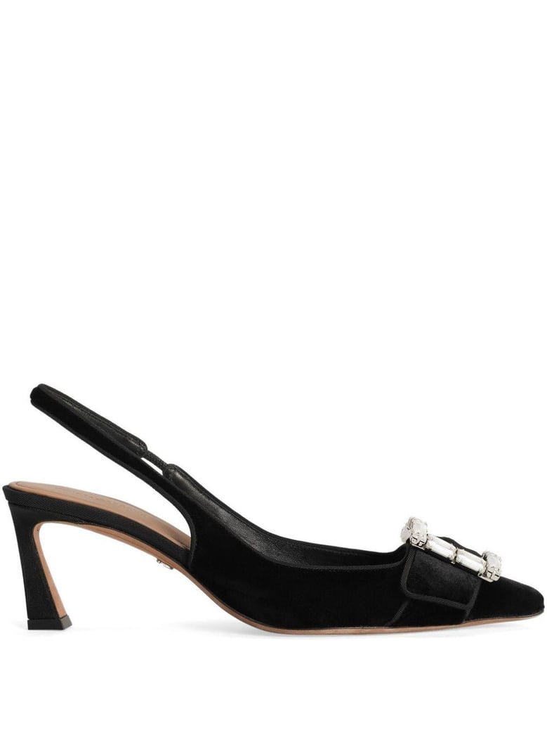 velvet slingbak shoe by Selfnex