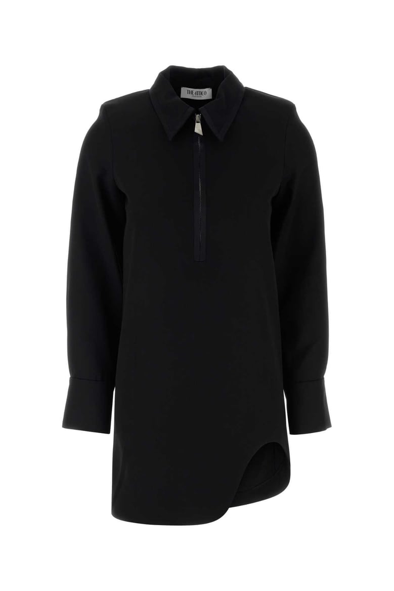 black gabardine mini dress by Selfnex
