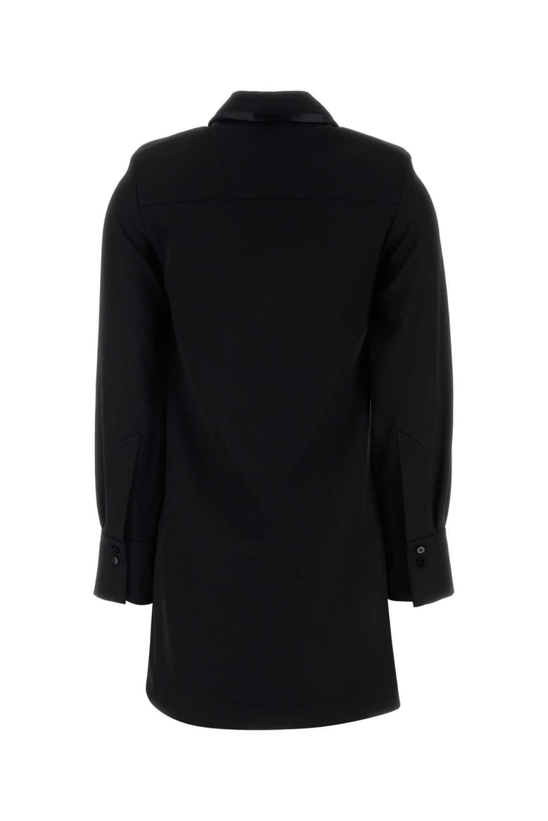 black gabardine mini dress by Selfnex