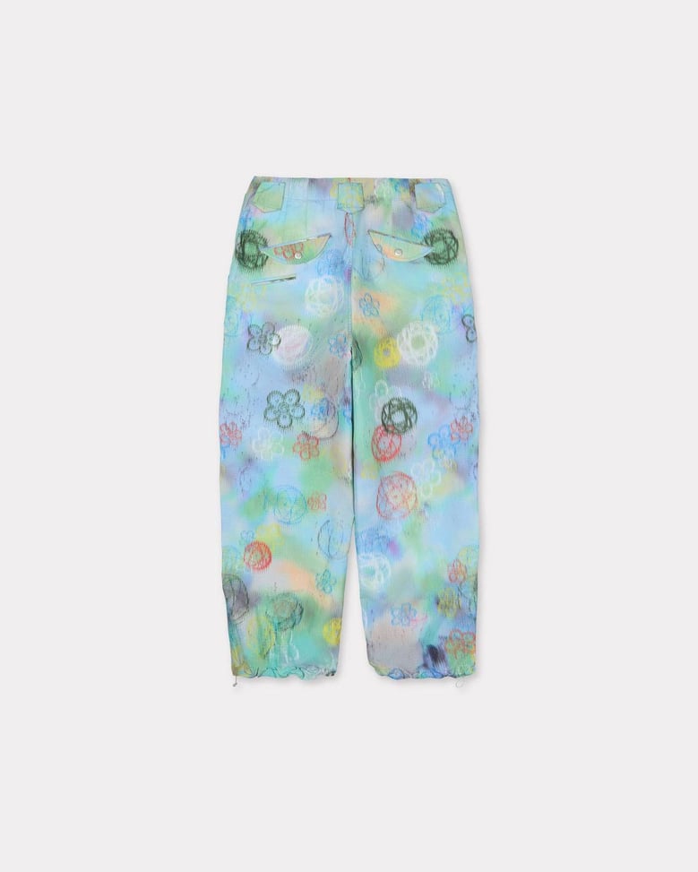 lightblue polyester pants by Selfnex