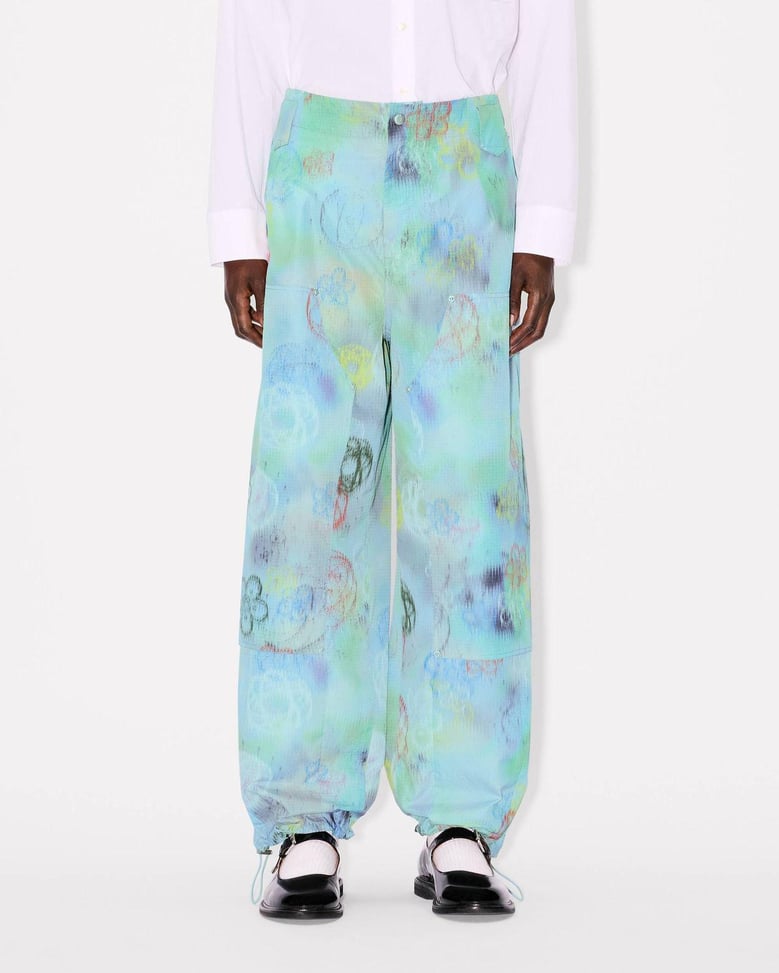 lightblue polyester pants by Selfnex