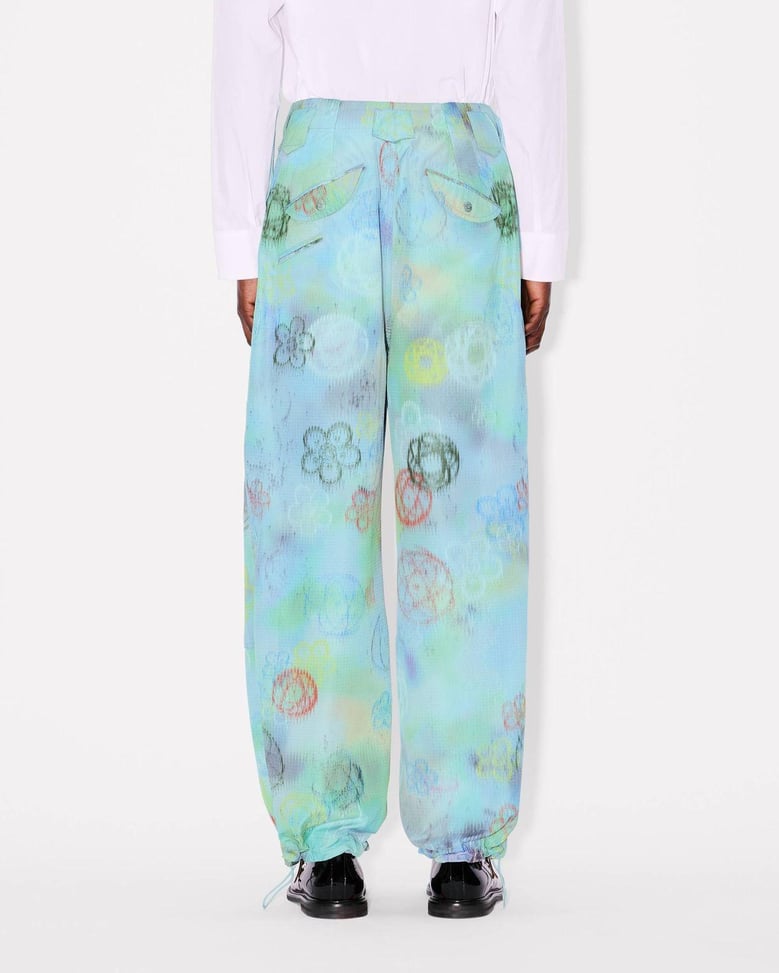 lightblue polyester pants by Selfnex