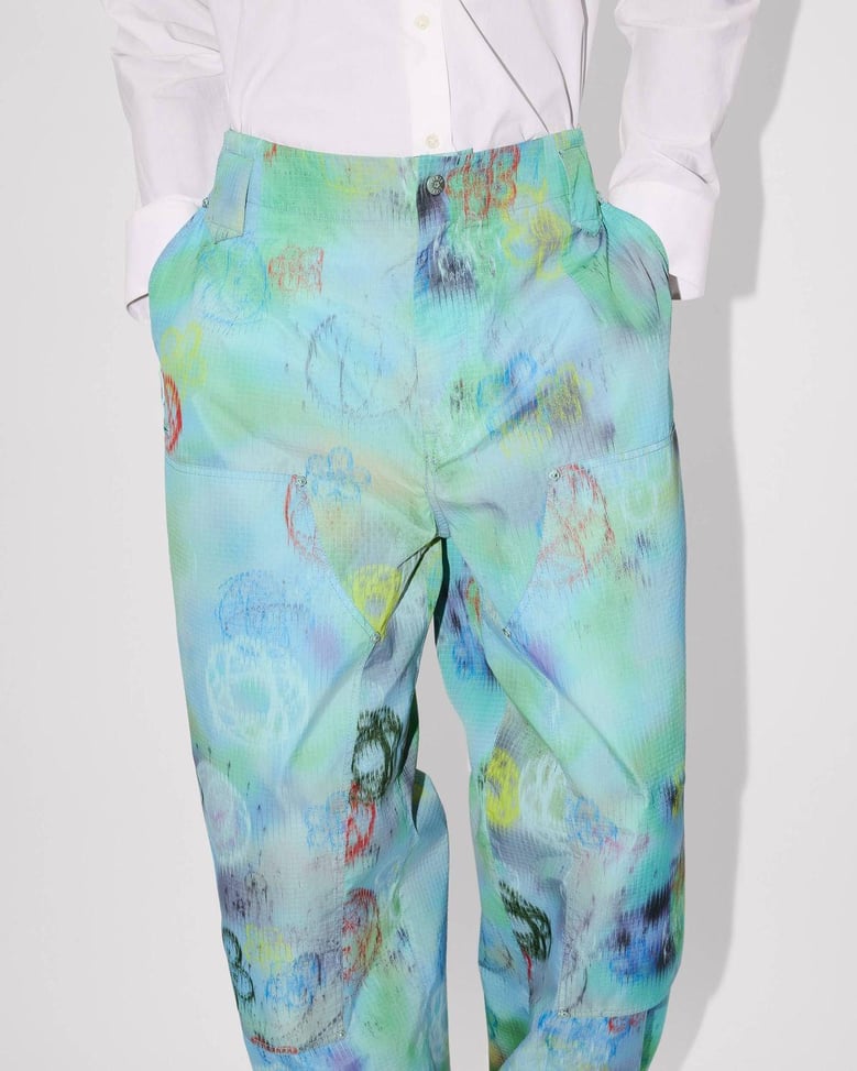 lightblue polyester pants by Selfnex