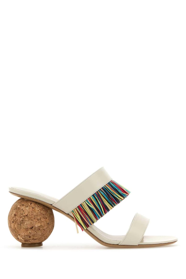 ivory leather mules by Selfnex