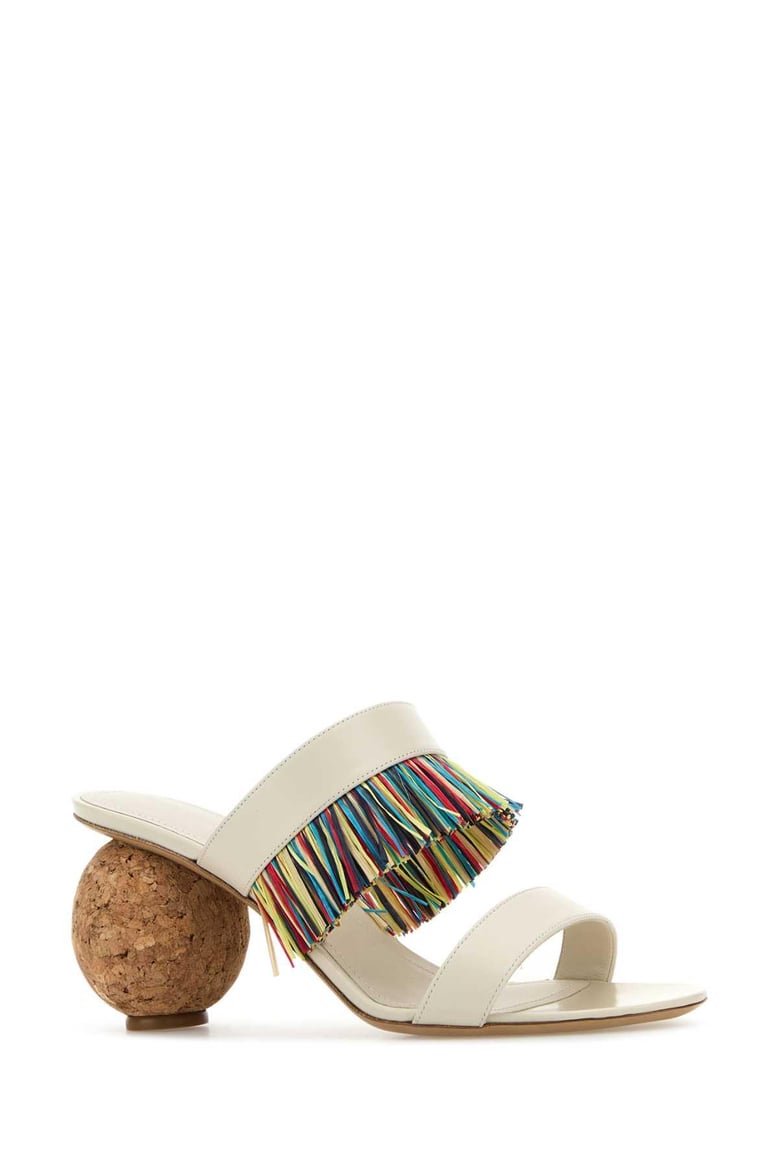 ivory leather mules by Selfnex